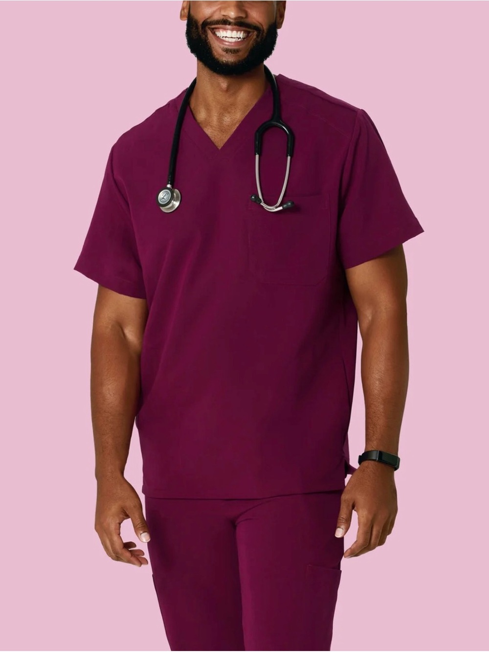 Mandala Three Pocket Scrub Top Magenta Large NWT IN PACKAGE